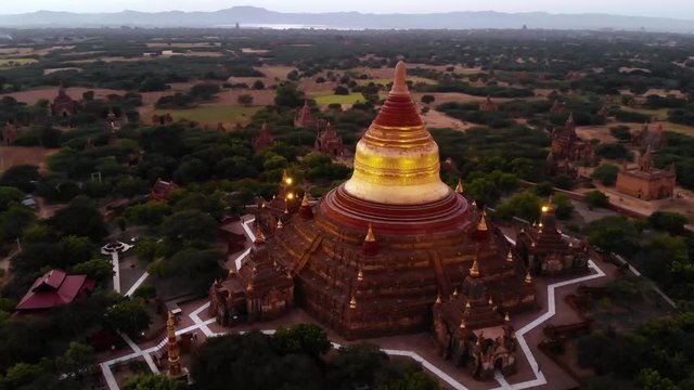 Aerial view of Dhammayazaka temple, Bagan, Myanmar