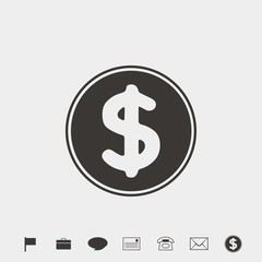 dollar icon vector illustration and symbol for website and graphic design