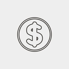 dollar icon vector illustration and symbol for website and graphic design