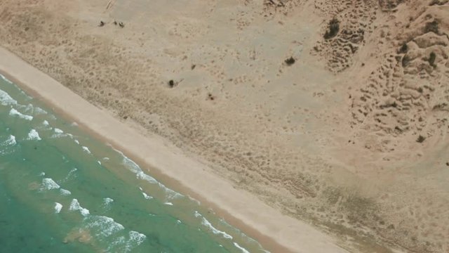 Aerial View Of Sleeping Bear Dunes And Lake Michigan In Arcadia, Michigan.