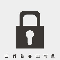 lock icon vector illustration and symbol for website and graphic design