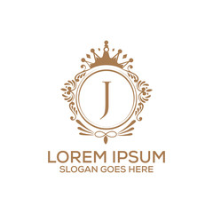 Decorative luxury J letter logo design template vector eps 