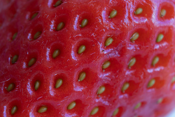 details of the outside of a strawberry