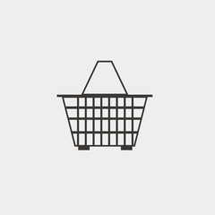 shopping basket icon vector illustration and symbol for website and graphic design