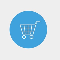 shopping trolley icon vector illustration and symbol for website and graphic design