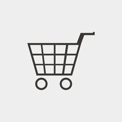 shopping trolley icon vector illustration and symbol for website and graphic design