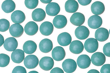 Pastel green sugar-coated chocolate candy