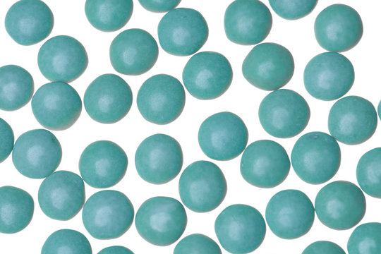 Pastel green sugar-coated chocolate candy