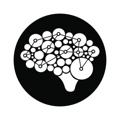  information brain icon on white background