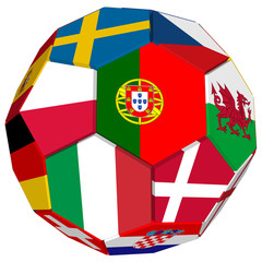 Football euro 2020 ball Portugal flag