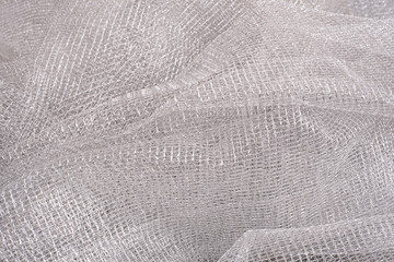 Obraz premium Beautiful silver mesh fabric isolated