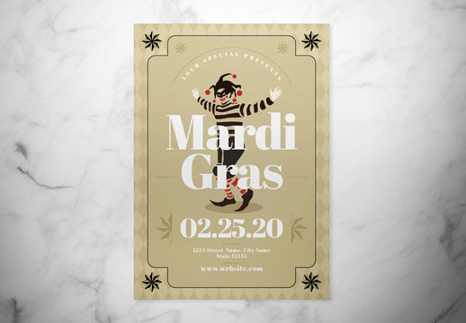Mardi Gras Event Flyer Layout