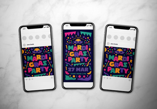Mardi Gras Event Social Media Layout