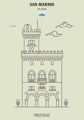 Public palace in San Marino. Landmark icon