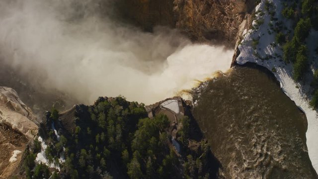 The Grand Canyon and lower falls of the Yellowstone River in Yellowstone National Park