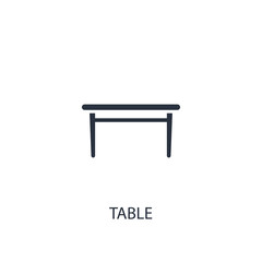 Table icon. Simple furniture element illustration.