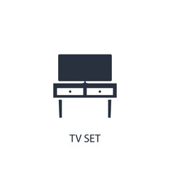 Tv on the table icon. Simple furniture element illustration.