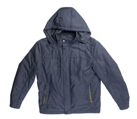 Men's red jacket isolated on a white background. Windbreaker jacket top view . © vitalily_73