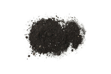 Fertile soil isolated on white background. Agriculture and gardening