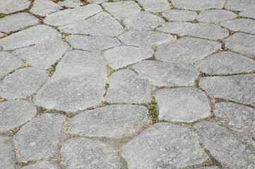 Ancient Roman Road made with big stone