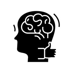 Intellect choise black icon, concept illustration, vector flat symbol, glyph sign.