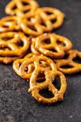 Crispy pretzels. Tasty snack.