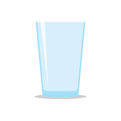 Empty transparent glass for water or juice. Flat icon isolated on white background. Stylized vector eps10 illustration with transparency.