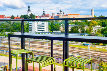 Urban rooftop cafe, Tallinn, Estonia