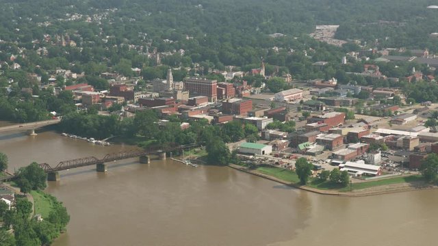 Aerial view of small town in Ohio