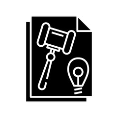 Judgement black icon, concept illustration, vector flat symbol, glyph sign.