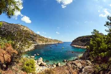 Anthony Quinn Bay on the island of Rhodes, Greece .