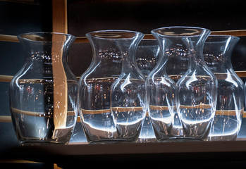 Glass Vases on a Shelf