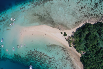 Aerial view of Ditaytayan island in Coron, Palawan, Philippines