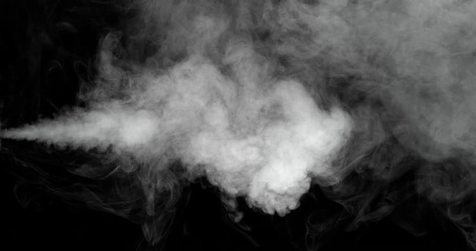 Smoke on black background in super slow motion