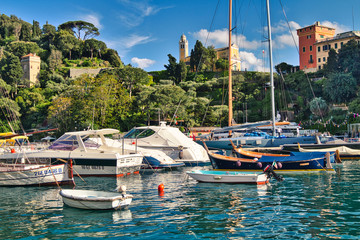 Fototapeta na wymiar Picturesque harbor of Portofino, Italy 