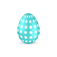 Isolated colorful easter egg with geometric ornament on a white background 5.