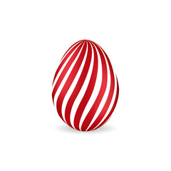 Isolated colorful easter egg with geometric ornament on a white background 6.
