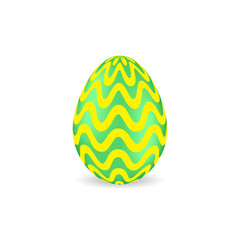 Isolated colorful easter egg with geometric ornament on a white background 4.