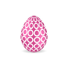 Isolated colorful easter egg with geometric ornament on a white background 3.