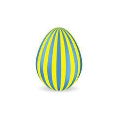Isolated colorful easter egg with geometric ornament on a white background 1.