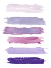 Abstract Purple Watercolor Stroke Set for Banners and Texts