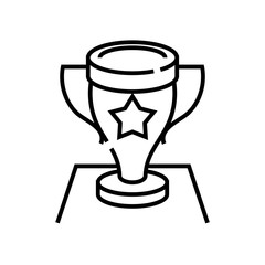 Star cup line icon, concept sign, outline vector illustration, linear symbol.