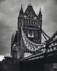 Fototapeta na wymiar Black and White Tower Bridge