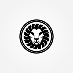 Rounded Lion face logo vector template