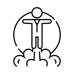 Starting career line icon, concept sign, outline vector illustration, linear symbol.