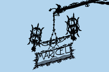 Palau Maricel sign in Sitges Spain