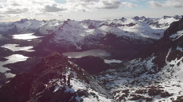 Circling around three guys on the Peak of Scandinavian's steepest Mountains with a drone