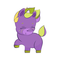 Cute little purple unicorn pounding a hoof