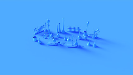 Blue Lab Equipment 3d illustration 3d render	
