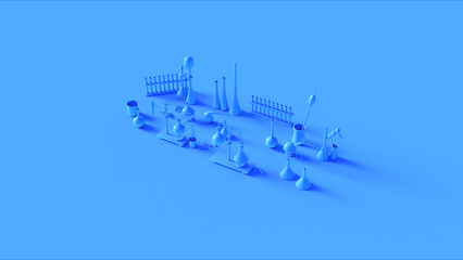 Blue Lab Equipment 3d illustration 3d render	